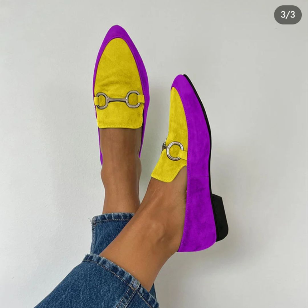 Evelara | Płaskie buty retro z metalową klamrą i eleganckim wykończeniem